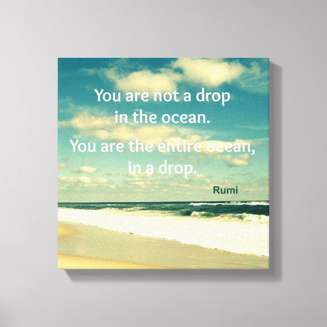 INSPIRATIONAL OCEAN QUOTE RUMI PHOTO ART CANVASTRYCK (Framsida)