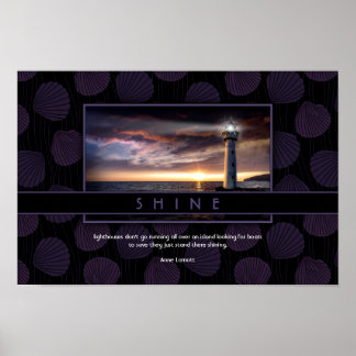 Inspirational Ocean Wall Art med Lighthouse Photo Poster