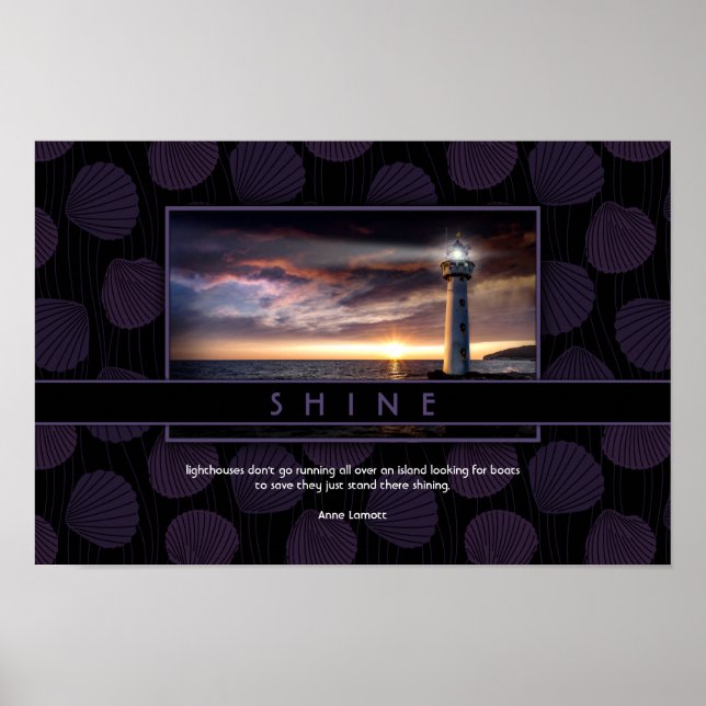 Inspirational Ocean Wall Art med Lighthouse Photo Poster (Framsidan)