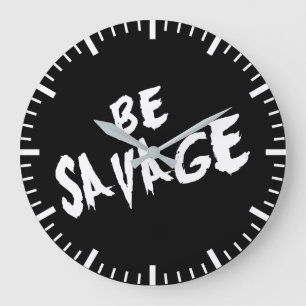Inspirational Ord - BE Savage - Gym Motivational Stor Klocka