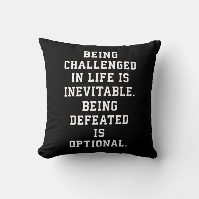 Inspirational Ord - Challenge vs Defeat Kudde (Framsida)