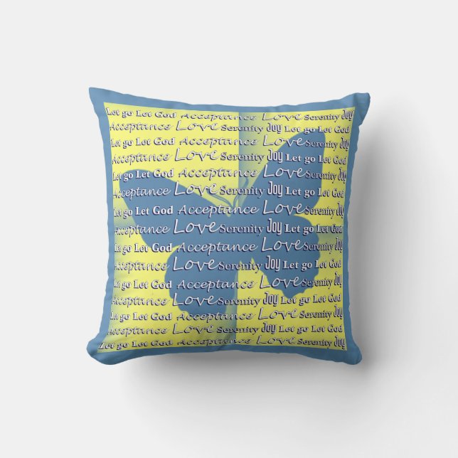 Inspirational Ord citerar Blue Butterfly Kudde (Framsida)