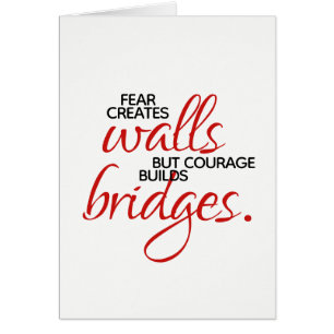 Inspirational Ord Courage Bygger Bridges Hälsningskort