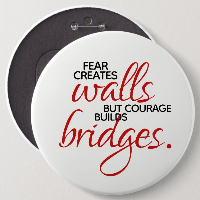 Inspirational Ord Courage Bygger Bridges Knapp (Framsida & baksida)
