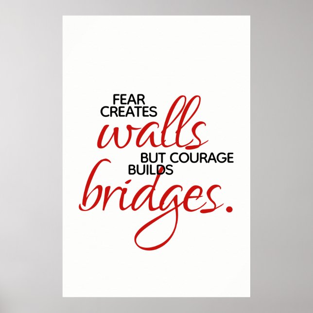 Inspirational Ord Courage Bygger Bridges Poster (Framsidan)