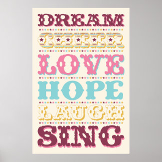 Inspirational Ord/ Dream/ Kärlek/ Hope Poster