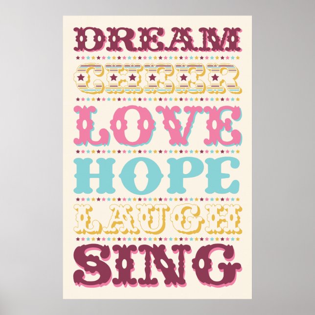 Inspirational Ord/ Dream/ Kärlek/ Hope Poster (Framsidan)