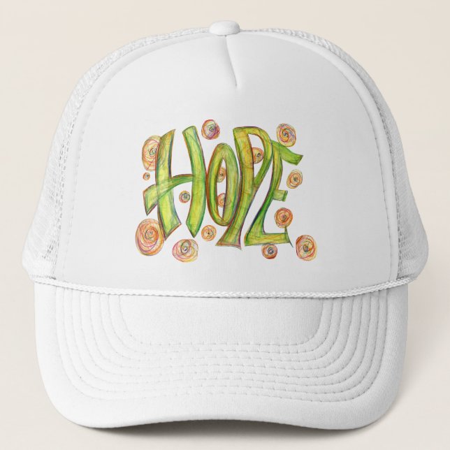 Inspirational Ord Hope Art Hat Truckerkeps (Framsida)
