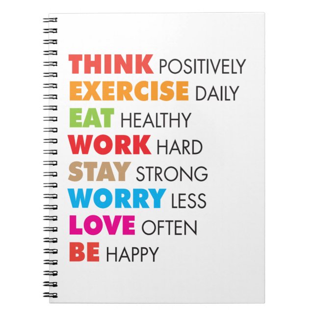 Inspirational Ord - Motivational Anteckningsbok (Framsidan)