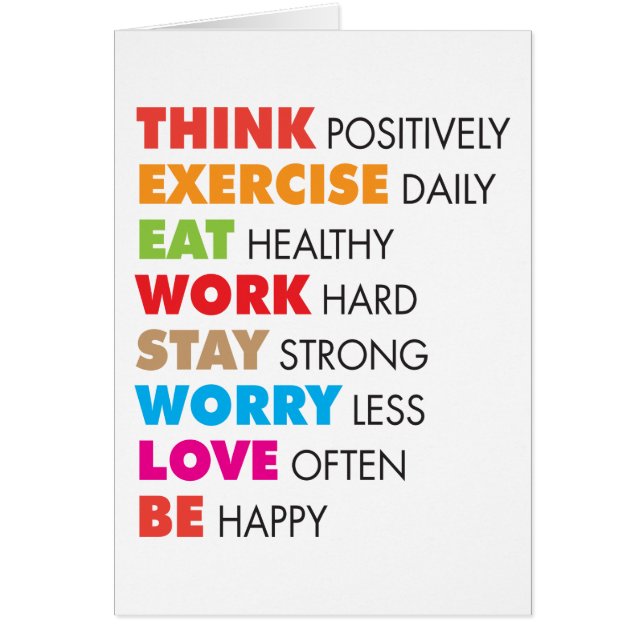 Inspirational Ord - Motivational Hälsningskort (Framsidan)