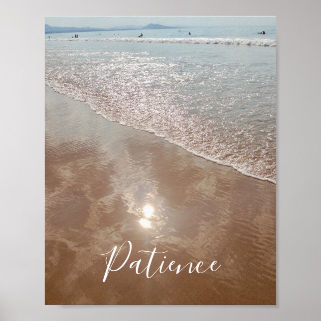 Inspirational Ord Patience Beach Surfers Poster (Framsidan)