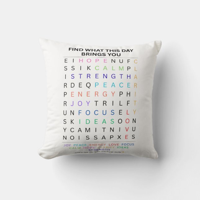 Inspirational Ord Search - Daily Positive Ord Kudde (Framsida)