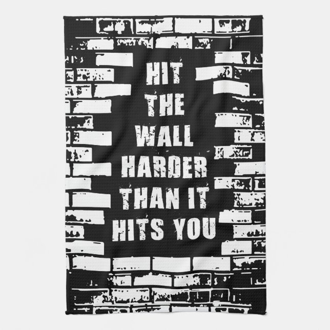 Inspirational Ord - Slå Wall Harder Kökshandduk (Vertikal)