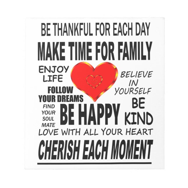 Inspirational Ord to Live by Anteckningsblock (Framsida)