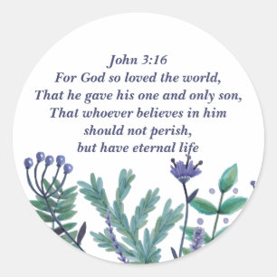 Inspirational Påsk Bible Verse John 3:16 Church Runt Klistermärke