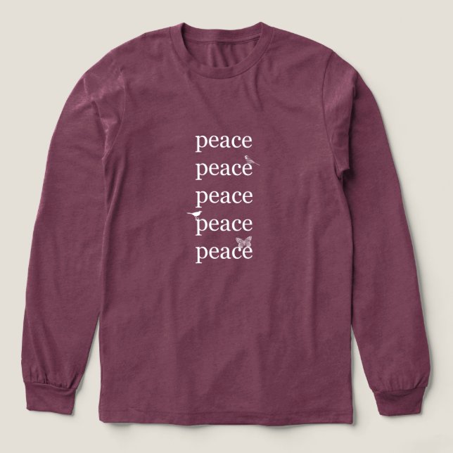 Inspirational Peace Butterfly Birds T Shirt (Design framsida)