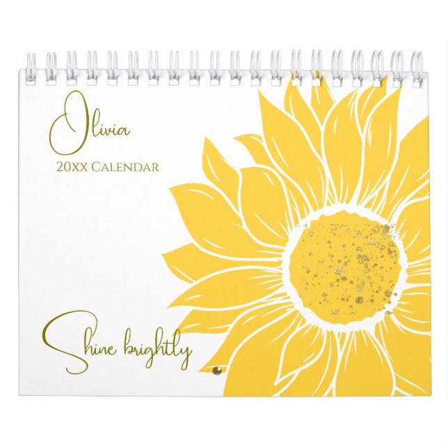 Inspirational personlig Shine Brighly Girl Kalender (Omslag)