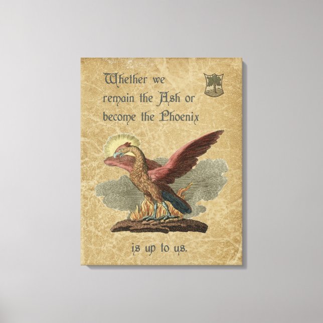 Inspirational Phoenix Quote Antique Parchment Canvastryck (Framsida)