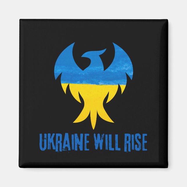 Inspirational Phoenix Stigning Ukraina Färg Magnet (Framsidan)