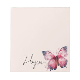 Inspirational Pink Blush Hope Butterfly Anteckningsblock