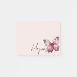 Inspirational Pink Blush Hope Butterfly Post-it Block