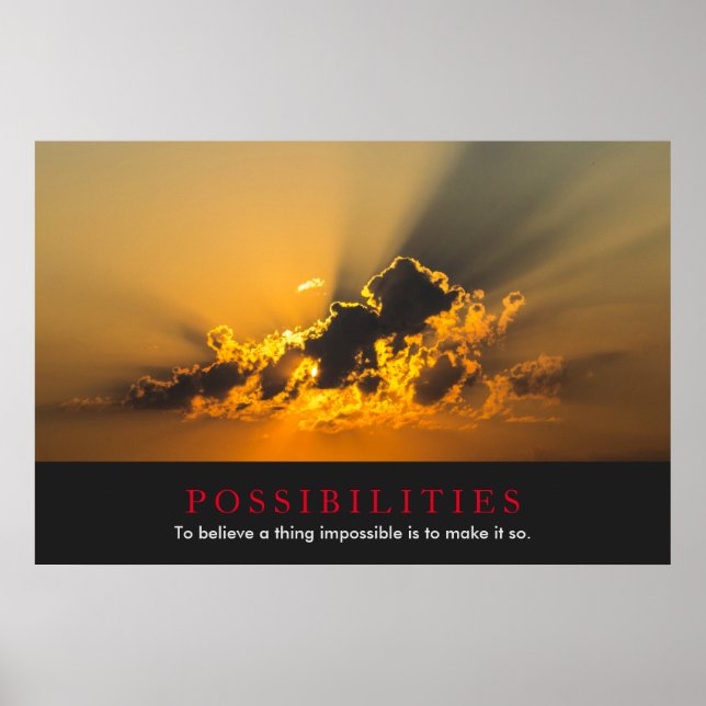 Inspirational Posabilities Clouds Sunset Himlar Poster (Framsidan)
