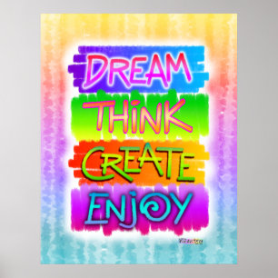 Inspirational Poster - Dream Tänka Skapar njut
