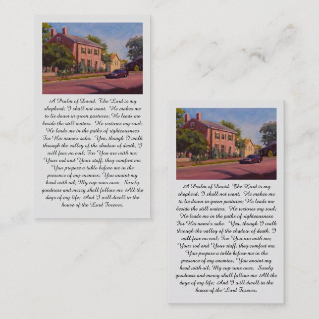 Inspirational Psalm of David Red Blue Yellow Green Visitkort (Fram/baksida)