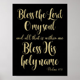 Inspirational Psalms Bible Verse Poster