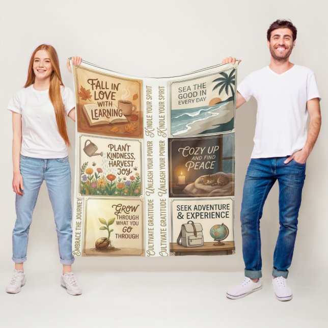 Inspirational Quote Art Sticker Sheet Fleecefilt (På plats)