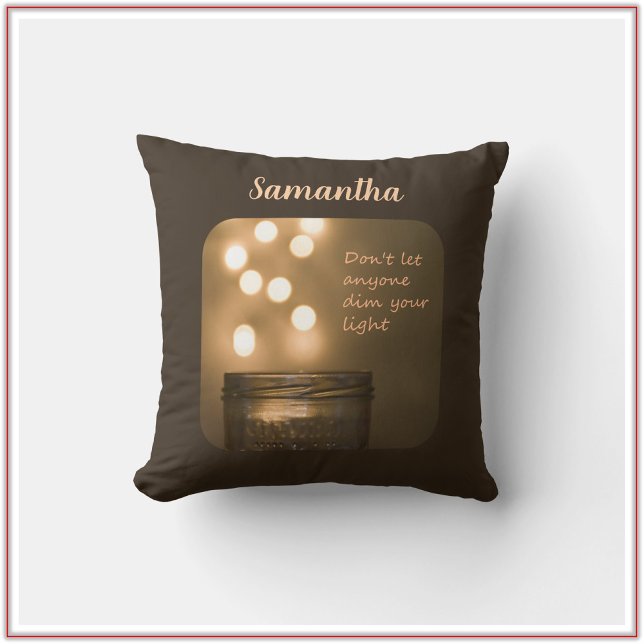 Inspirational Quote Brown Bokeh Ljus Kudde (Skapare uppladdad)