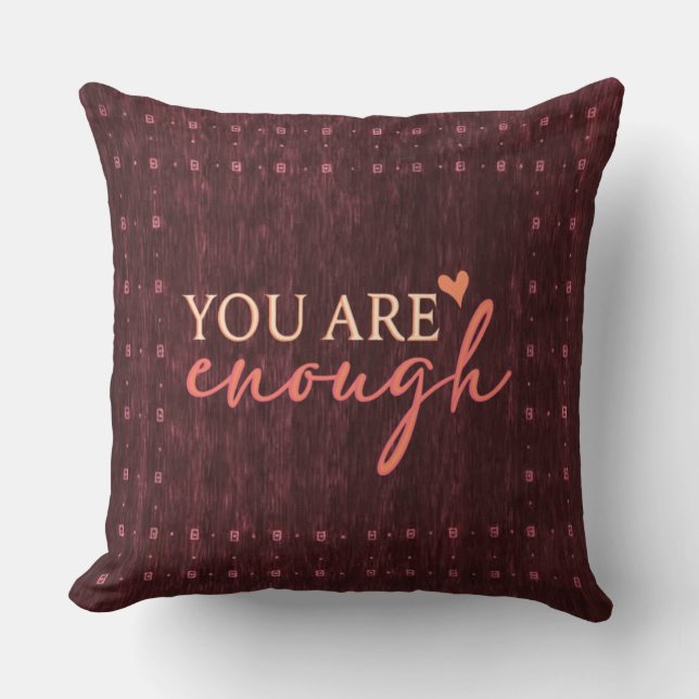Inspirational Quote Burgundy Decor Cushion  Kudde (Framsida)