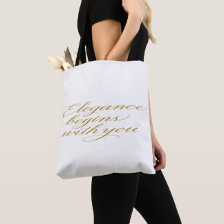 Inspirational Quote in Calligraphy: Tote Bag Tygkasse