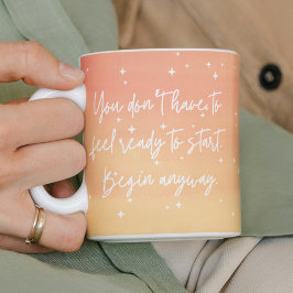 Inspirational Quote Mystic Sun Watercolor Orange Kaffemugg