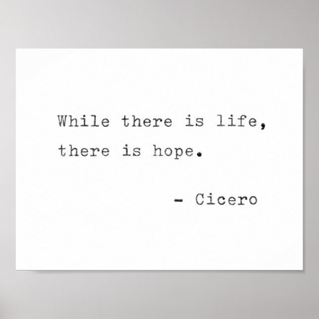 Inspirational Real Typewriter-citat - Cicero Poster (Framsidan)