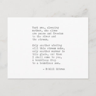 Inspirational Real Typewriter-citat -Kahlil Gibran Vykort
