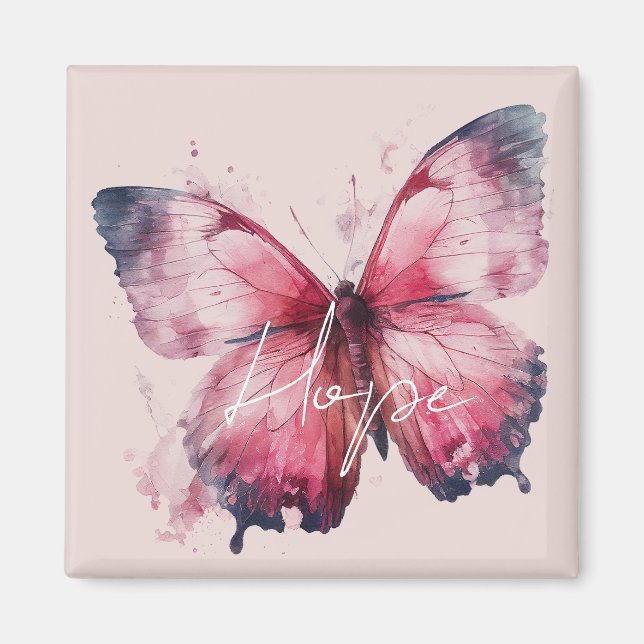 Inspirational Rosa Hope Butterfly Magnet (Framsidan)