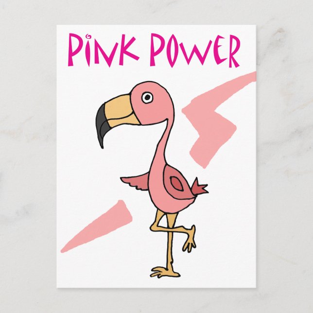 Inspirational Rosa Power Flamingo Bird Vykort (Framsida)