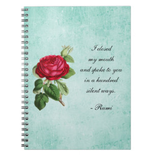 Inspirational Rumi Quote på Grönt Faux Parchment Anteckningsbok