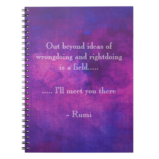 Inspirational Rumi Quote på Lila Abstrakt Anteckningsbok (Framsidan)