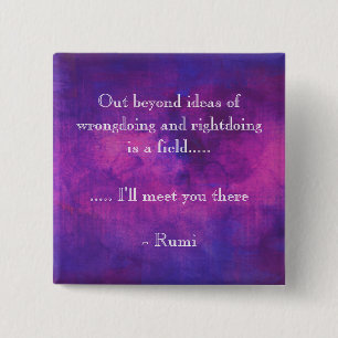Inspirational Rumi Quote på Lila Abstrakt Knapp