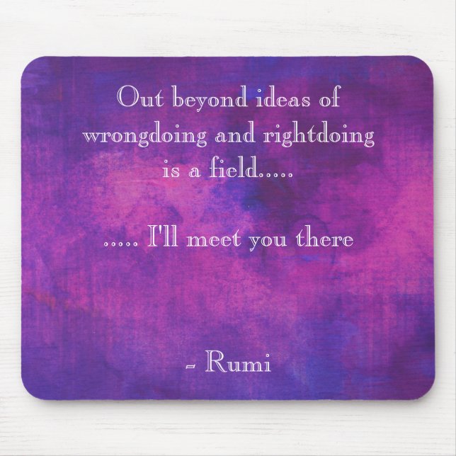 Inspirational Rumi Quote på Lila Abstrakt Musmatta (Framsidan)