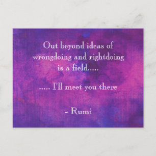 Inspirational Rumi Quote på Lila Abstrakt Vykort