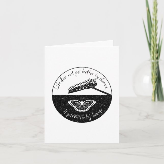 Inspirational Saying Butterfly Cool Quote Nature Kort (Framsida)