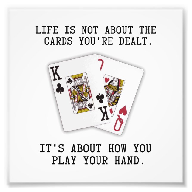 Inspirational Saying Playing Cards Poker Quote Fototryck (Framsidan)