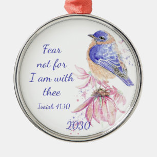 Inspirational Scripture Isaiah 40:10 Bluebird Julgransprydnad Metall
