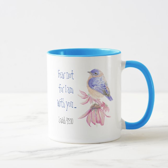 Inspirational Scripture Isaiah 40:10 Bluebird Mugg (Höger)