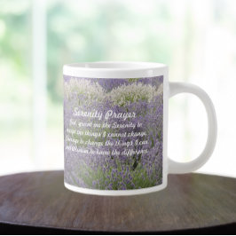 Inspirational Serenity Prayer Lavender Garden Jumbo Mugg