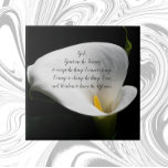 Inspirational Serenity Prayer White Calla Lily<br><div class="desc">Keramisk ruta med fotobilden av en elegant,  vit Calla Lily-blomma tillsammans med Serenity Prayers inspirerande ord. En underbar,  blommigt design! Markera din ruta storlek. Gör en tänkbar gåva till familj och vänner!</div>