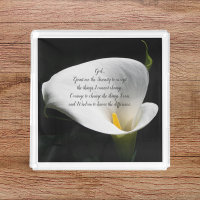 Inspirational Serenity Prayer White Calla Lily